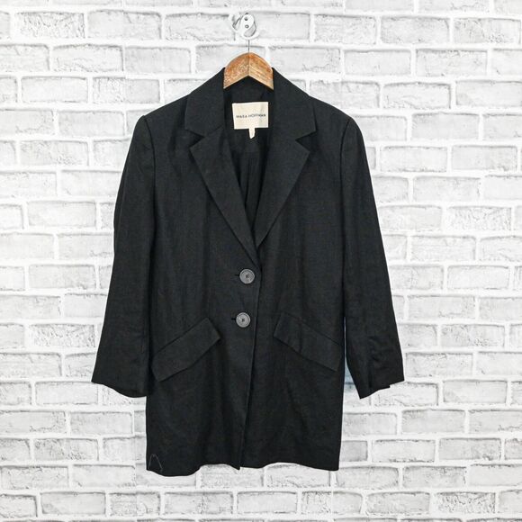 MARA HOFFMAN Women's Tatum Blazer Jacket lightweight hemp size XS - Picture 6 of 10